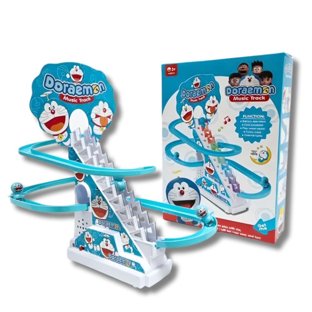 Electric Doraemon Slide Racing Track Set With Lights & Music