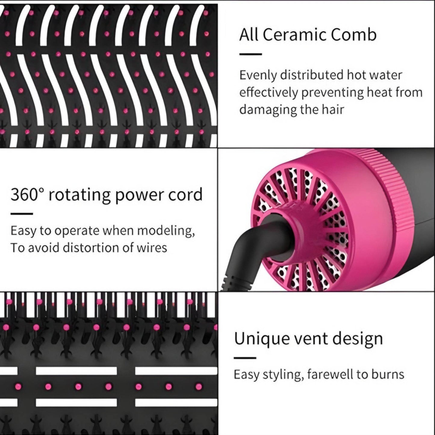 3 in 1 One Step Hair Dryer & Volumizer Brush, Hair Curler & Brush Dryer + Styler Hair Straightener