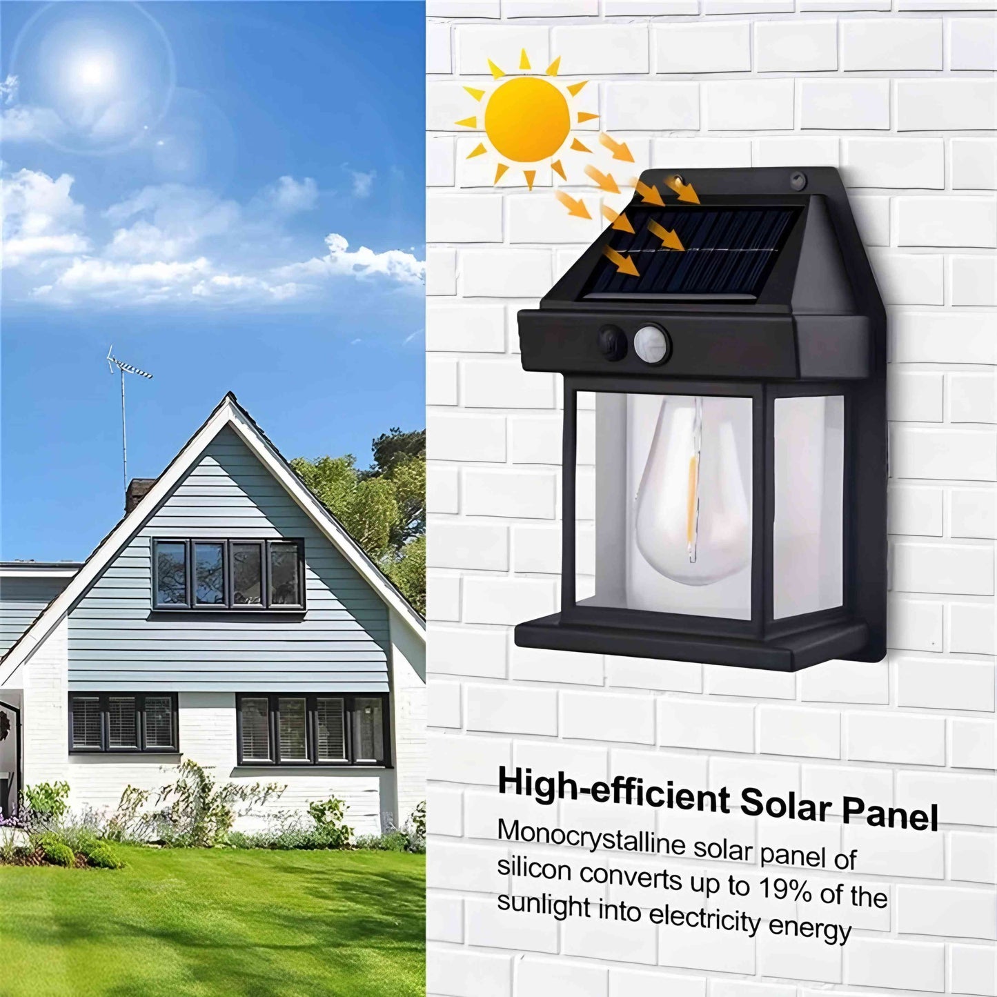 Solar Tungsten Wireless Outdoor Led Wall Light With Human Sensor Bulb Waterproof