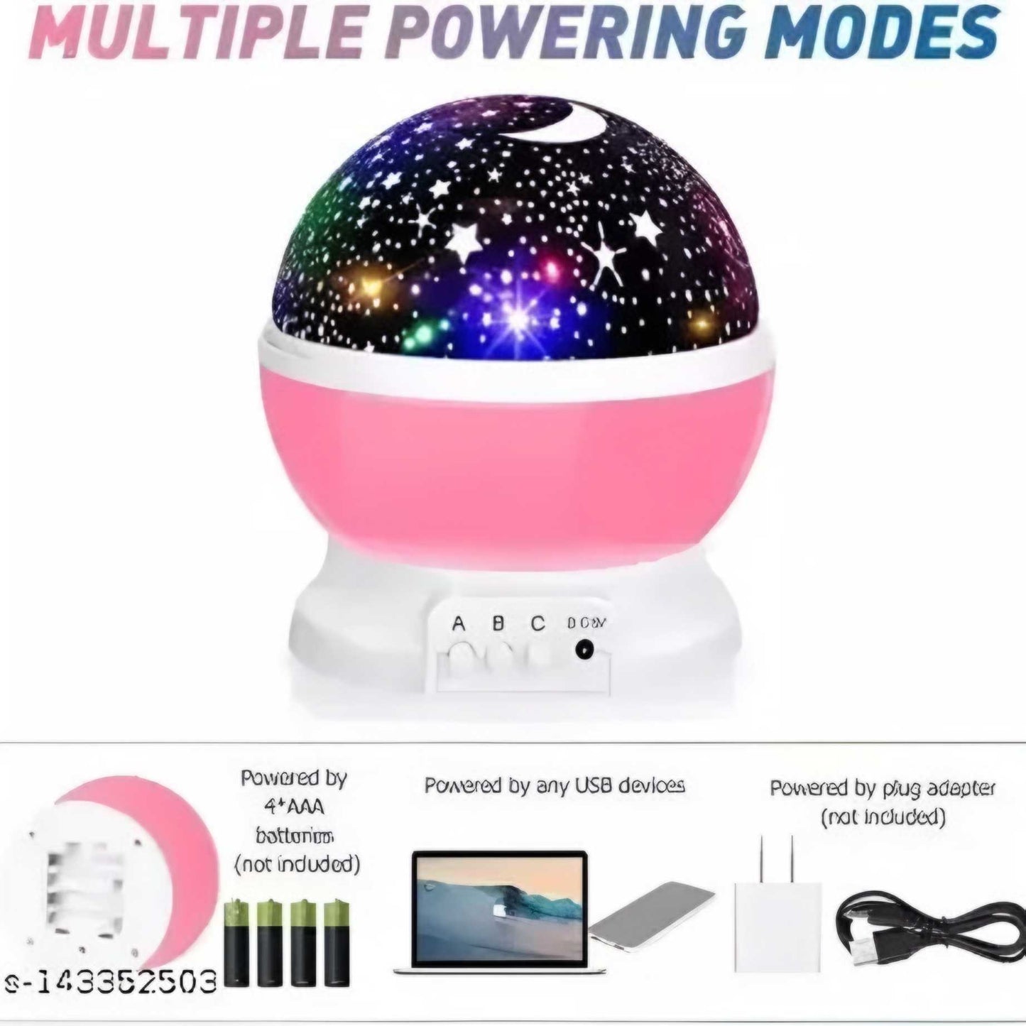 360 Degree Moon Night Light Lamp Projector With Colors And Usb Cable, Lamp For Kids Room Night Bulb