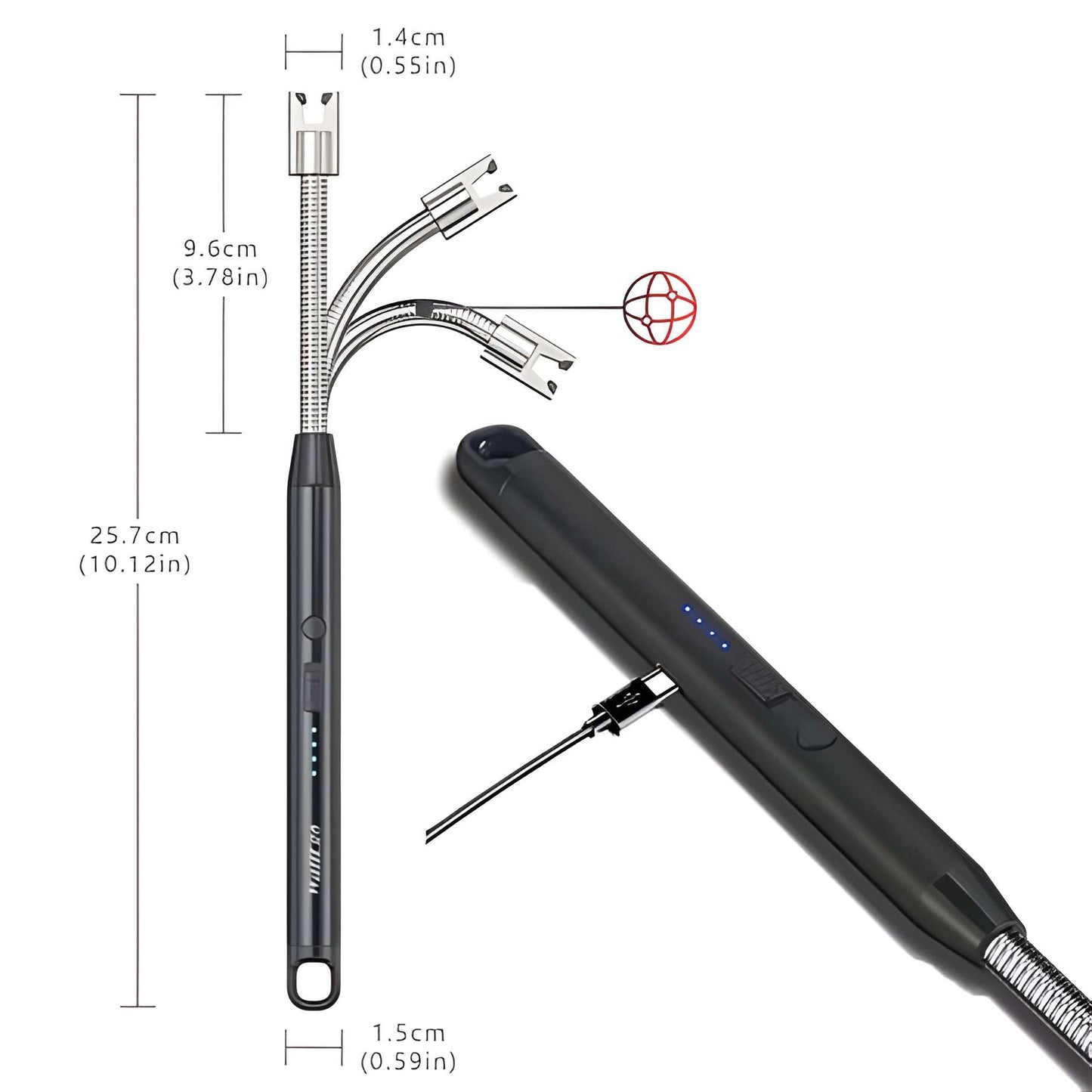 Multipurpose Portable Rechargeable Electric Flame-Free Lighter for Everyday Home and Kitchen Outdoor Use