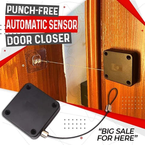 Multifunctional Punch-Free Sensor Door Closer with Drawstring