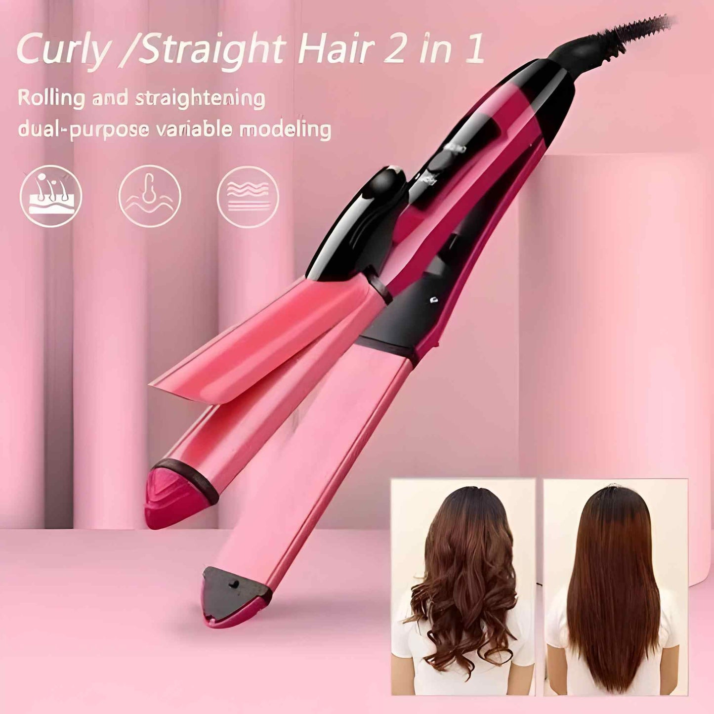 Imported Nova 2 In 1 Hair Curler & Straightener For Women