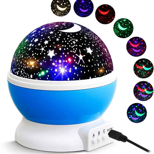 360 Degree Moon Night Light Lamp Projector With Colors And Usb Cable, Lamp For Kids Room Night Bulb