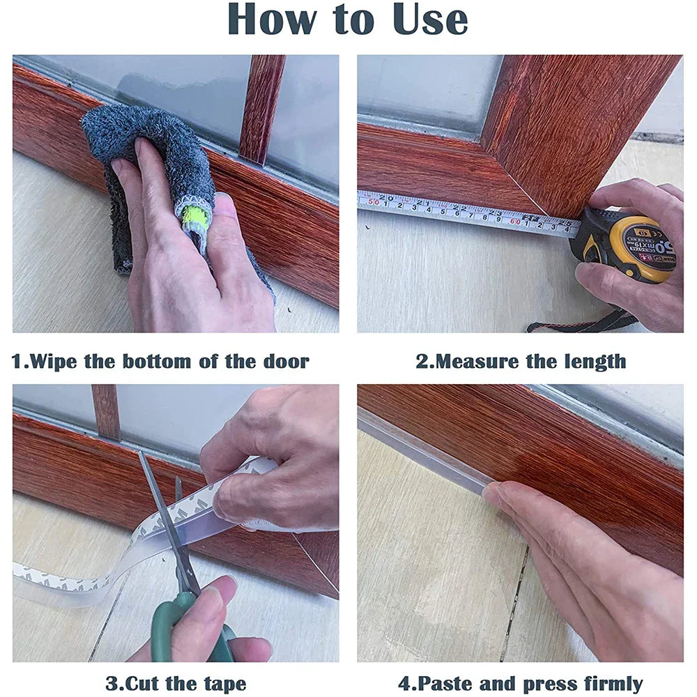 Door Sealing Strips for Seal Sound Proof, Insect, Dust for Bathroom Door Window