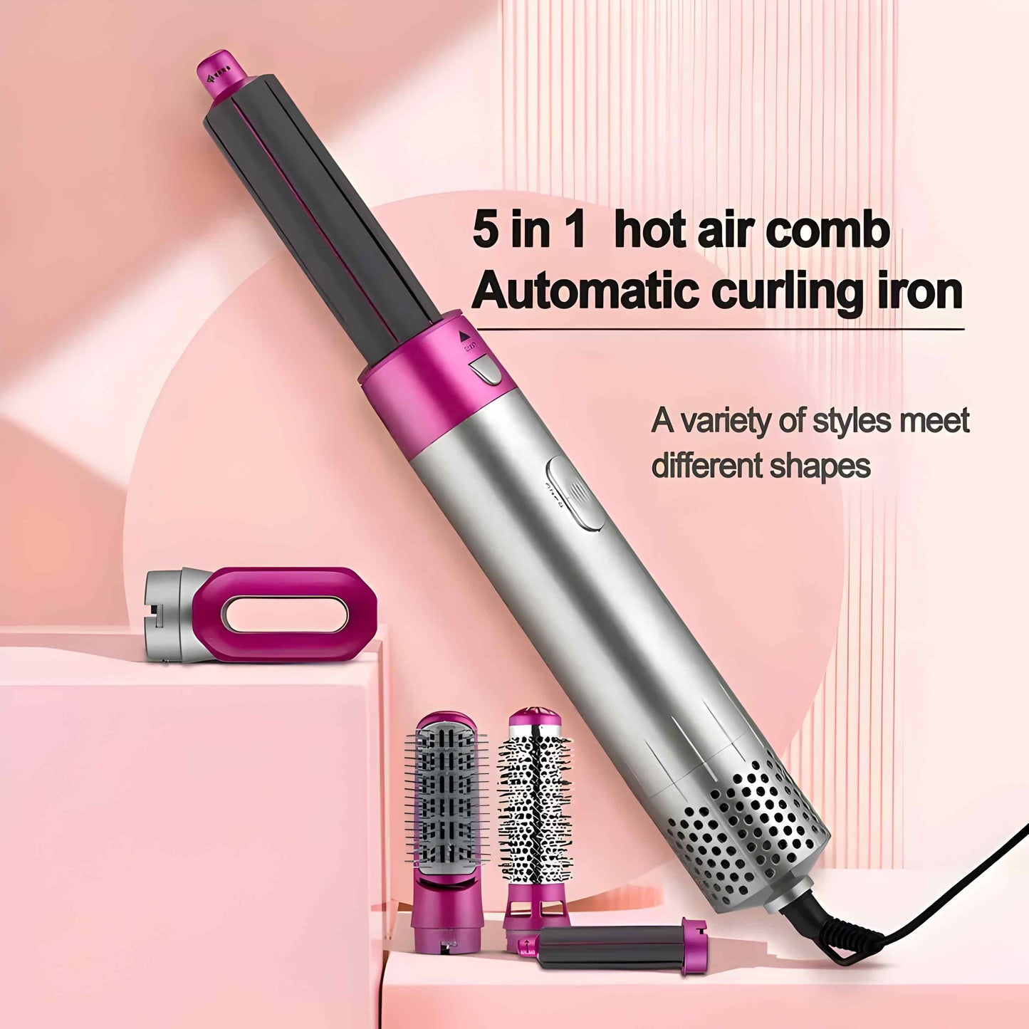 5 in 1 Electric Hot Air Brush Straightener and Dryer