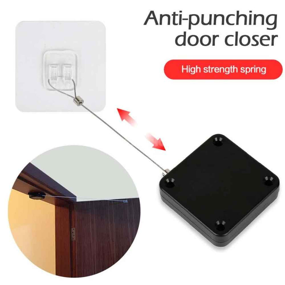 Multifunctional Punch-Free Sensor Door Closer with Drawstring