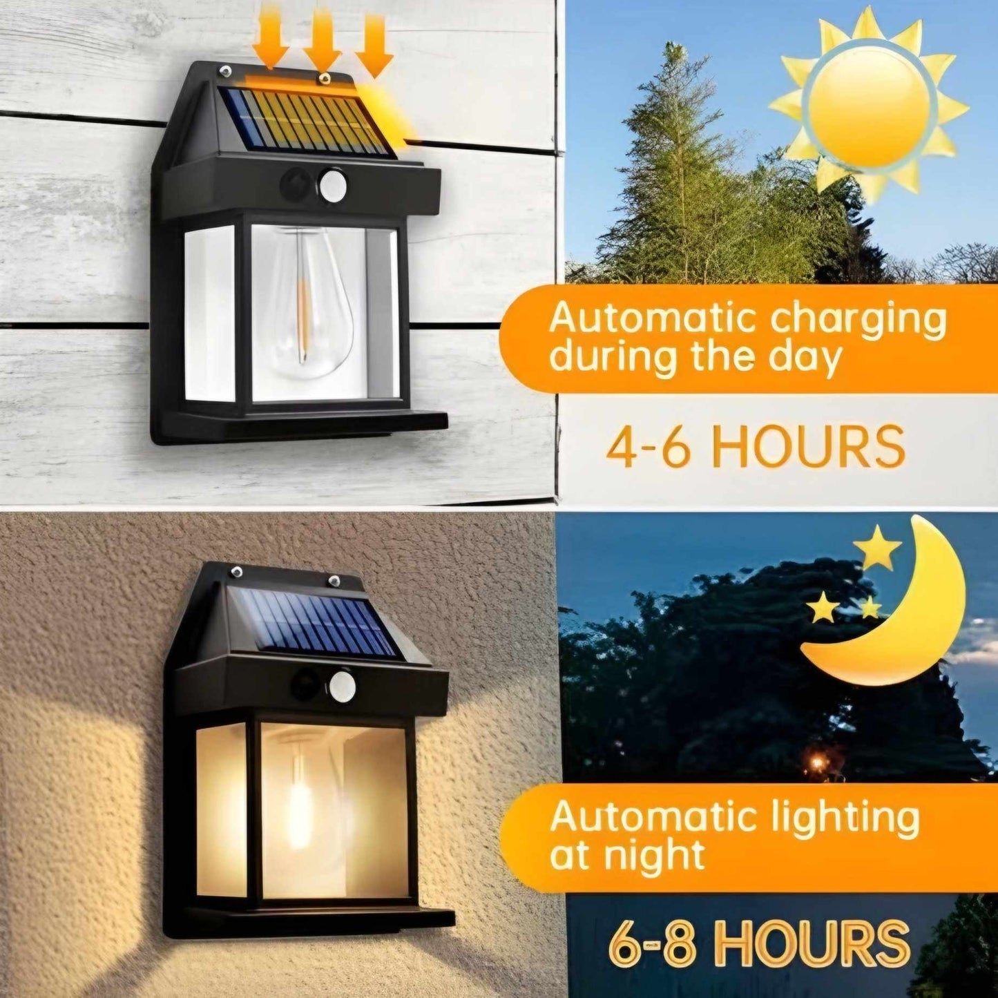 Solar Tungsten Wireless Outdoor Led Wall Light With Human Sensor Bulb Waterproof