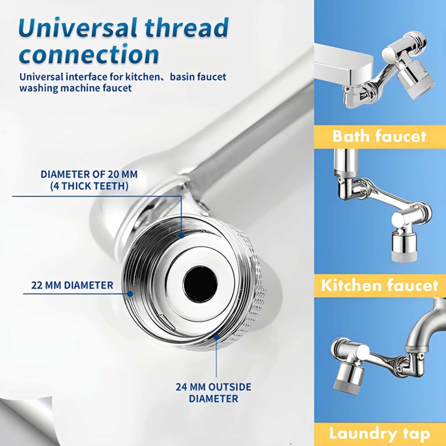 1080° Rotatable Multifunctional Extension Universal Swivel Robotic Arm Faucet